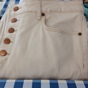 cream jeans LOFT size 14/32